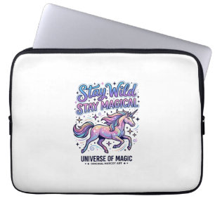 Einhorn Bleib Wild Bleib Magisch Werbe Typografie Laptopschutzhülle