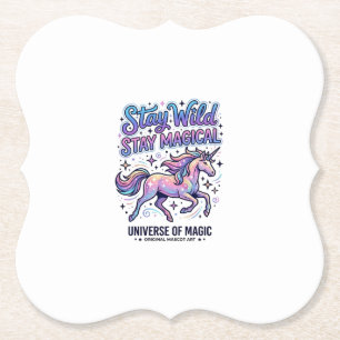 Einhorn Bleib Wild Bleib Magisch Werbe Typografie Untersetzer