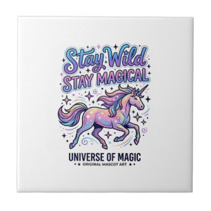 Einhorn Bleib Wild Bleib Magisch Werbegrafiken Fliese