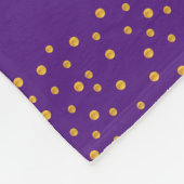 Einhorn, Blume & goldene Konfetti auf königlichen Fleecedecke (Ecke)