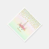Einhorn, Blume & Goldfetti Serviette (Ecke)
