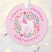 Einhorn-Blume Magische Weihnachtscreme Ornament