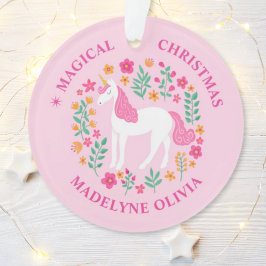 Einhorn-Blume Magische Weihnachtscreme Ornament