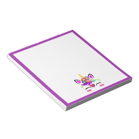 Einhorn-Blume Notizblock (angewinkelt)