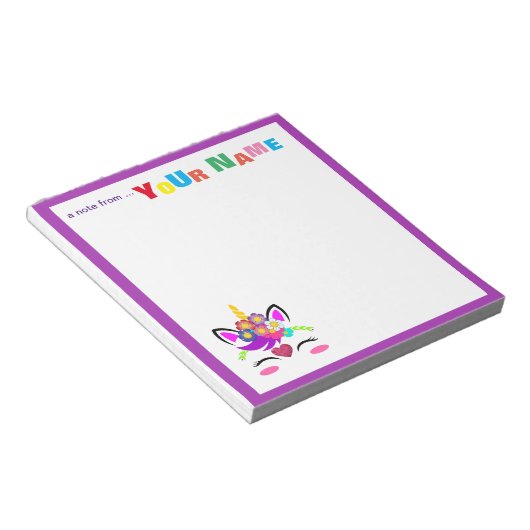 Einhorn-Blume Notizblock (angewinkelt)