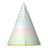 Einhorn, Blume, Sterne & Goldfetti Partyhütchen (Rückseite)