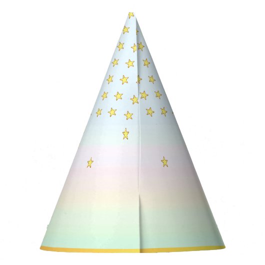 Einhorn, Blume, Sterne & Goldfetti Partyhütchen (Rückseite)