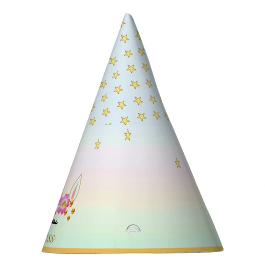 Einhorn, Blume, Sterne & Goldfetti Partyhütchen (Rechts)