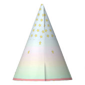 Einhorn, Blume, Sterne & Goldfetti Partyhütchen (Rückseite)