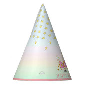 Einhorn, Blume, Sterne & Goldfetti Partyhütchen (Links)
