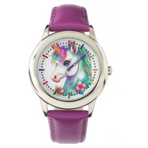 Einhorn & Blumen Armbanduhr