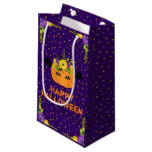 Einhorn Blumen Kürbis Frohes Halloween Lila Klein Kleine Geschenktüte