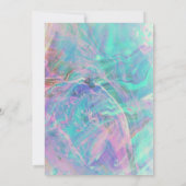 Einhorn, Blüte, Opal-Babydusche Einladung (Rückseite)