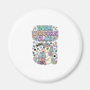 Einhorn Boba Einhorn Club Kawaii Schriftzug Design Magnet
