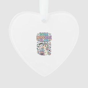 Einhorn Boba Einhorn Club Kawaii Schriftzug Design Ornament