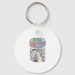 Einhorn Boba Einhorn Club Kawaii Schriftzug Design Schlüsselanhänger