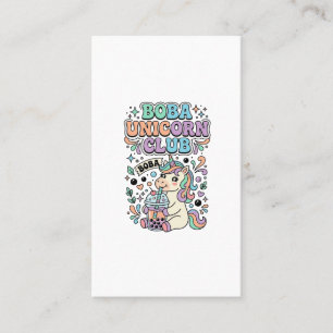 Einhorn Boba Einhorn Club Kawaii-Schriftzug-Design Visitenkarte