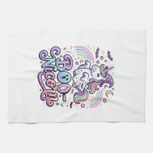 Einhorn Boo-Einhorn Premium Vektor Vektordesign_1 Geschirrtuch