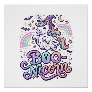 Einhorn Boo-nicorn Premium Vektor Vektordesign_1 Poster