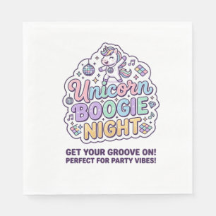 Einhorn Boogie Nacht Fette Typografie Grafik T-Shi Serviette