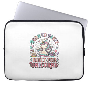Einhorn Born to Party Gebaut für Einhörner Retro-S Laptopschutzhülle