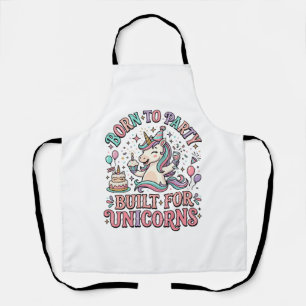 Einhorn Born to Party Gebaut für Einhörner Retro-S Schürze