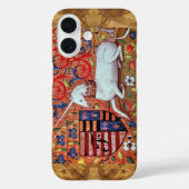 EINHORN Braunes Pergament-Monogramm Case-Mate iPhone Hülle (Rückseite)