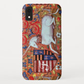 EINHORN Braunes Pergament-Monogramm Case-Mate iPhone Hülle (Rückseite)