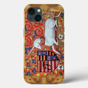 EINHORN Braunes Pergament Monogramm iPhone Hülle