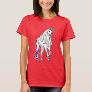 Einhorn Brautschleier Hochzeit T-Shirt