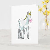 Einhorn-Bubble-Gum Karte (Gelbe Blume)