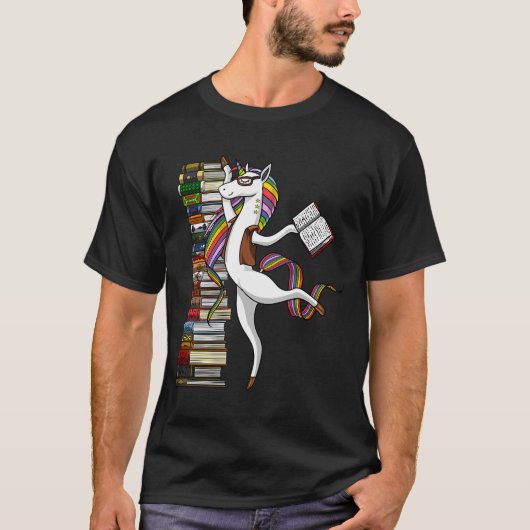 Einhorn-Buch-Lese-Bibliothekar T-Shirt (Vorderseite)