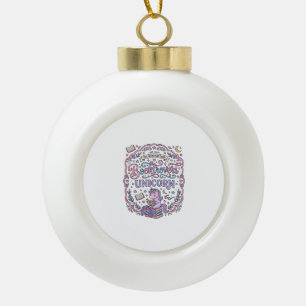 Einhorn Buchliebhaber Einhorn Spielerei Süßes Gesc Keramik Kugel-Ornament