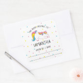 Einhorn-Buchzeichen aus der Bibliothek, Buch Quadratischer Aufkleber (Umschlag)