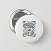 Einhorn Bunnycorn Garten Kawaii Typografie Design_ Button (Vorne & Hinten)