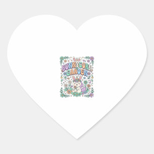 Einhorn Bunnycorn Garten Kawaii Typografie Design_ Herz-Aufkleber