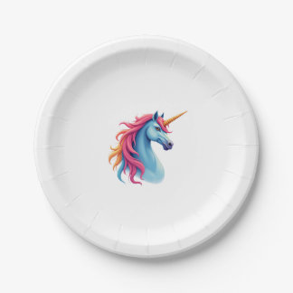 Einhorn Buntes Tie-Dye Einhorn Pferd T-Shirt, Sm Pappteller