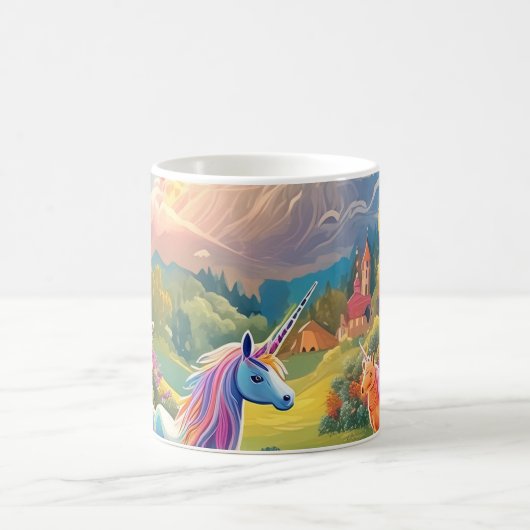 Einhorn-Burg-Landschaft-Tasse | Märchen-Magie Kaffeetasse (Mittel)