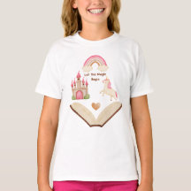 Einhorn-Burg Regenbogen Mädchen-Shirt | Märchen