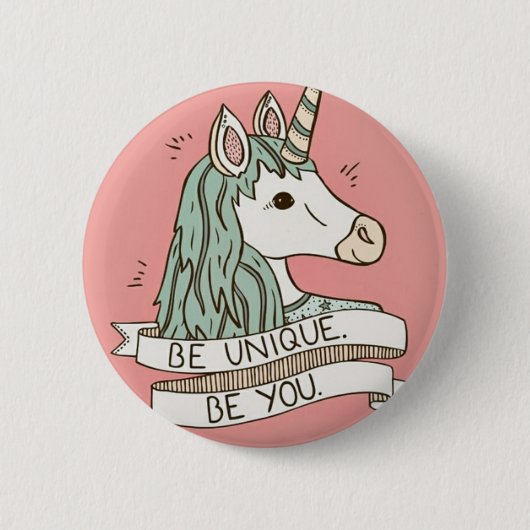 Einhorn Button 5,7 cm Rund (Vorderseite)