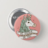 Einhorn Button 5,7 cm Rund (Vorne & Hinten)