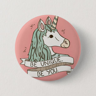 Einhorn Button 5,7 cm Rund