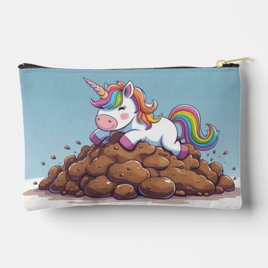 Einhorn Caca Regenbogen Zubehörtasche (Rückseite)
