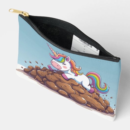 Einhorn Caca Regenbogen Zubehörtasche (Offen)