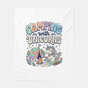 Einhorn Camping mit Einhörnern Kawaii Aufkleber un Fleecedecke