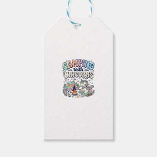 Einhorn Camping mit Einhörnern Kawaii Aufkleber un Geschenkanhänger