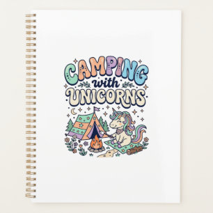 Einhorn Camping mit Einhörnern Kawaii Aufkleber un Planer