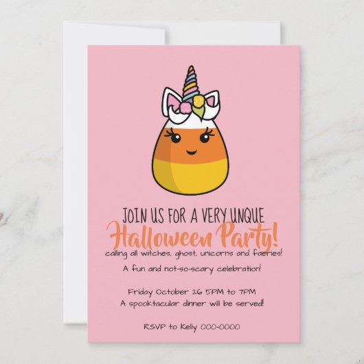 Einhorn Candy Corn Einladung ~ der Unicandycorn! (Vorderseite)