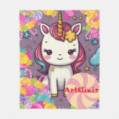 Einhorn Candy Print Fleecedecke (Vorderseite)