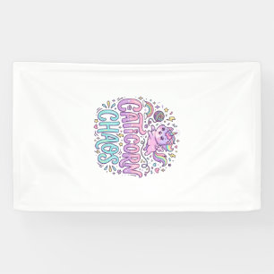 Einhorn Caticorn Chaos Süß Pastell Produkt Grafik Banner